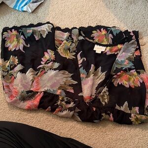 Maeve Black Dress with Floral Accents